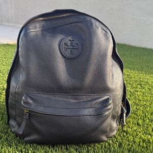 Tory Burch Charcoal Leather Backpack